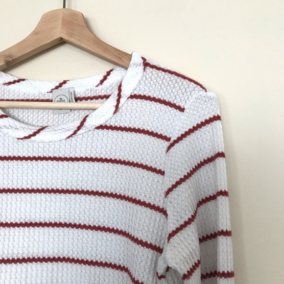 Paper Crane Striped Long Sleeve Top | High Side Slits - Picture 2 of 12